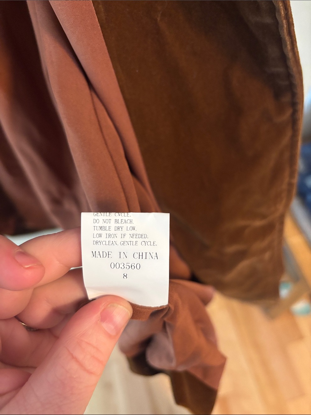 Brown Velvet Long Coat - Picture 4 of 7